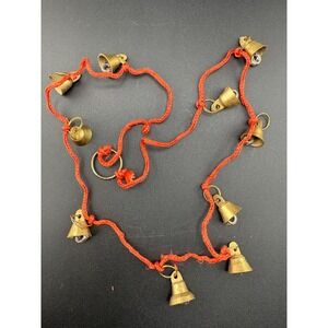 Vintage Brass Bells With String‎ Rope Cord 10 Christmas Holiday
